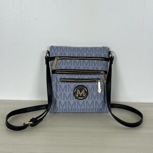 MFK Collection Helen Milan Signature Blue And Black Crossbody Hand Bag
